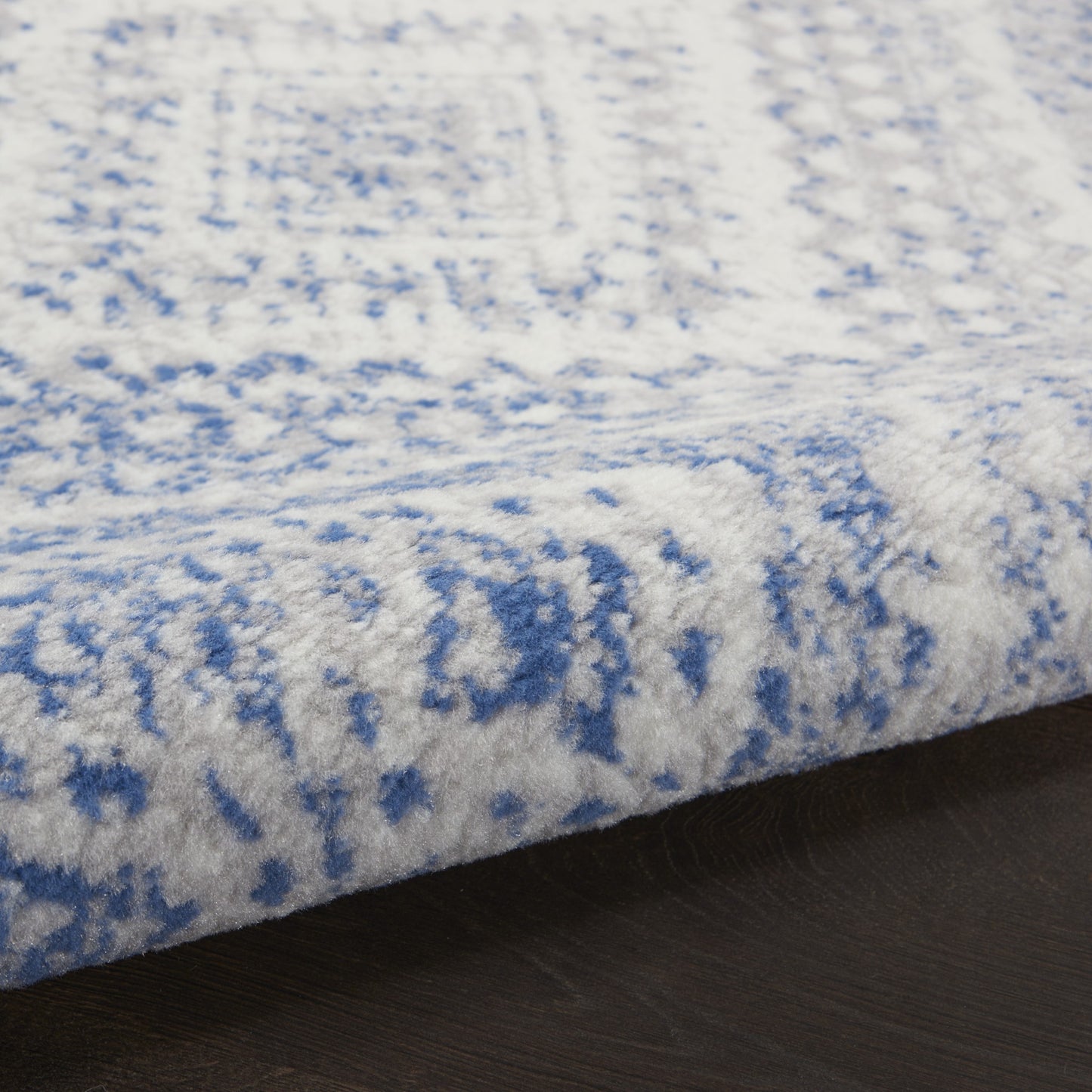 5' X 7' Light Blue Geometric Dhurrie Area Rug