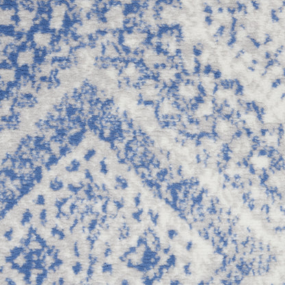 5' X 7' Light Blue Geometric Dhurrie Area Rug