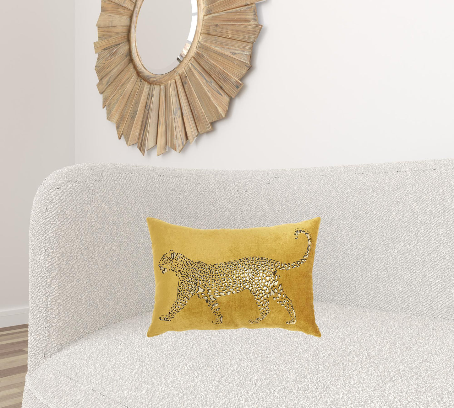 Bold Golden Leopard Lumbar Pillow