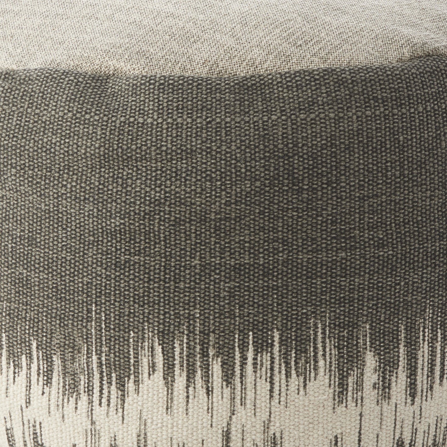 20"  Dark Grey Abstract Round Pouf Ottoman