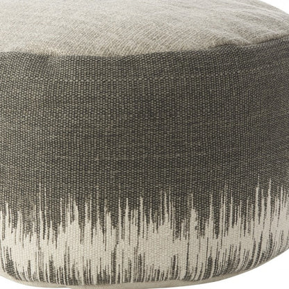 20"  Dark Grey Abstract Round Pouf Ottoman