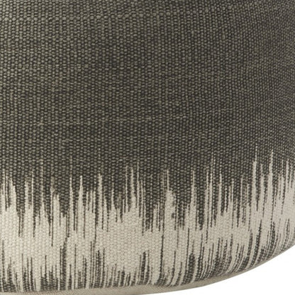 20"  Dark Grey Abstract Round Pouf Ottoman