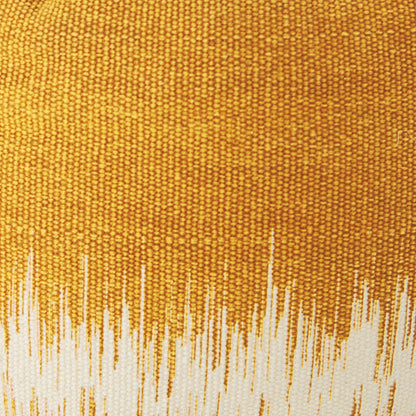 12" X 20" Mustard Round Cotton Pillow