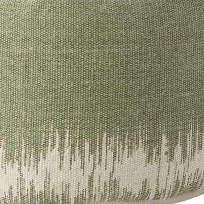 20"  Sage Green Abstract Round Pouf Ottoman