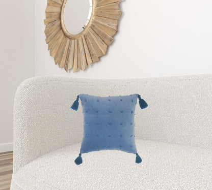 Blue Thread Detailed Throw Pillow