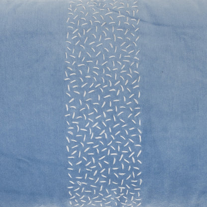 Blue Lumbar Pillow With Center Pattern