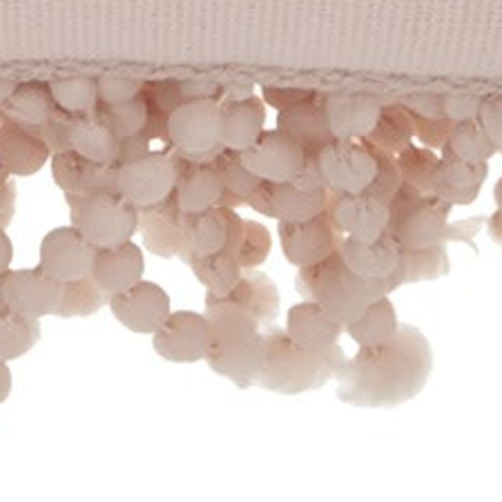 Pale Pink Shaggy Beads Lumbar Throw Pillow