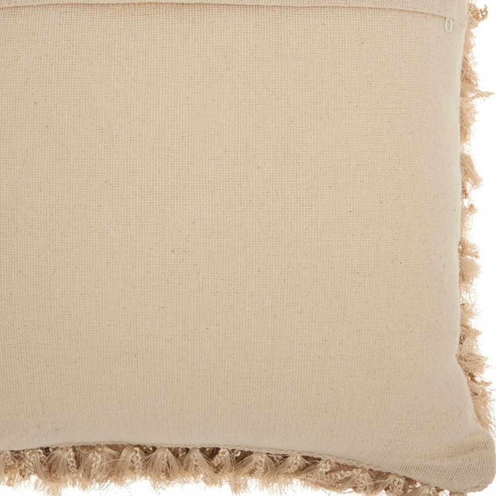Soft Beige Shag Accent Pillow