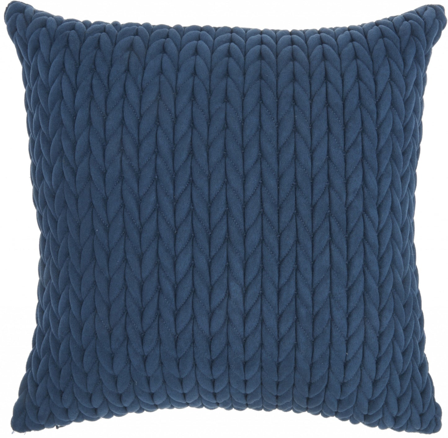18" X 18" Blue Braided Polyester Zippered Pillow