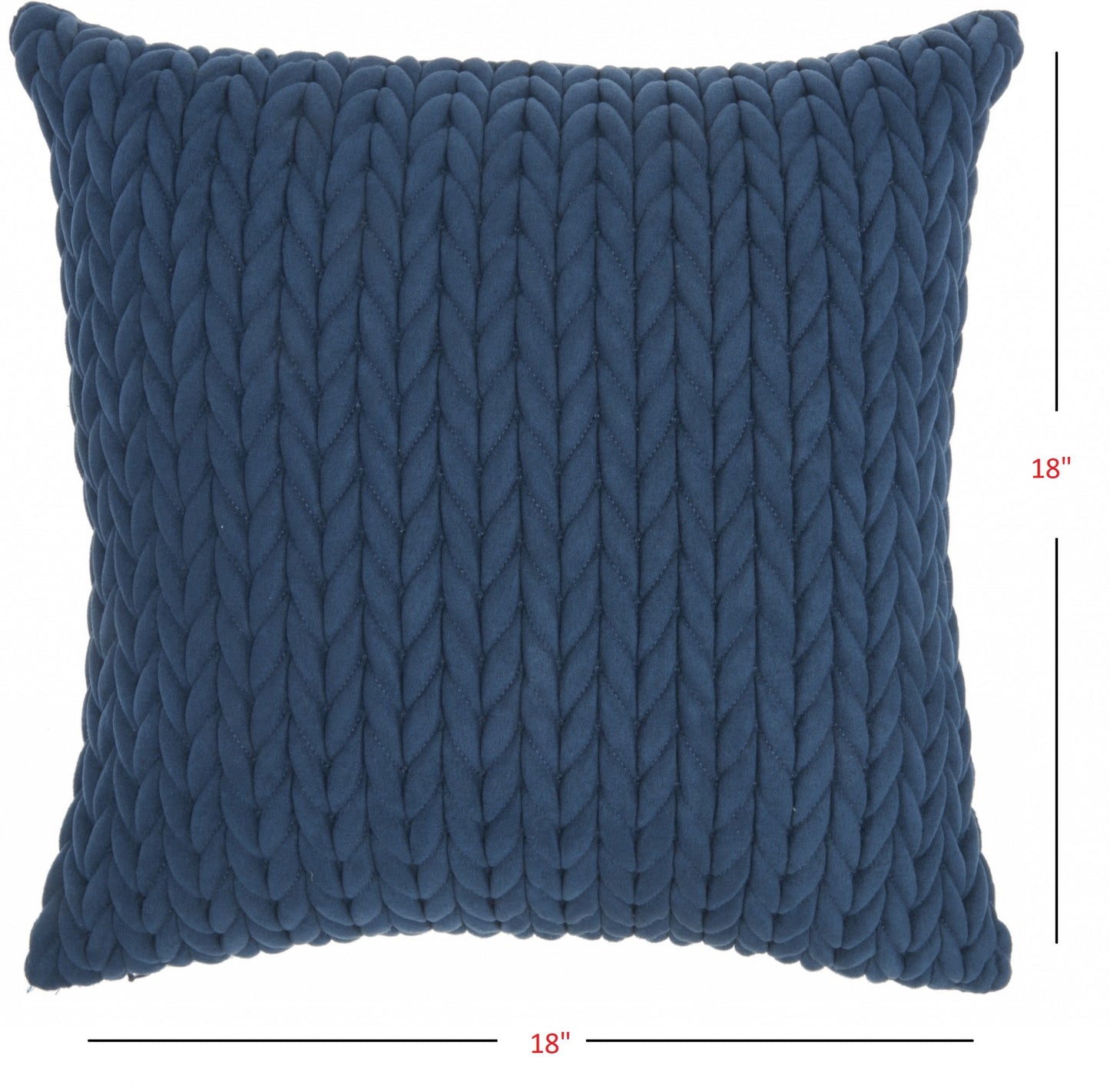 18" X 18" Blue Braided Polyester Zippered Pillow