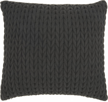 18" X 18" Charcoal Braided Polyester Zippered Pillow