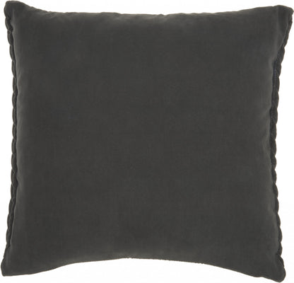 18" X 18" Charcoal Braided Polyester Zippered Pillow