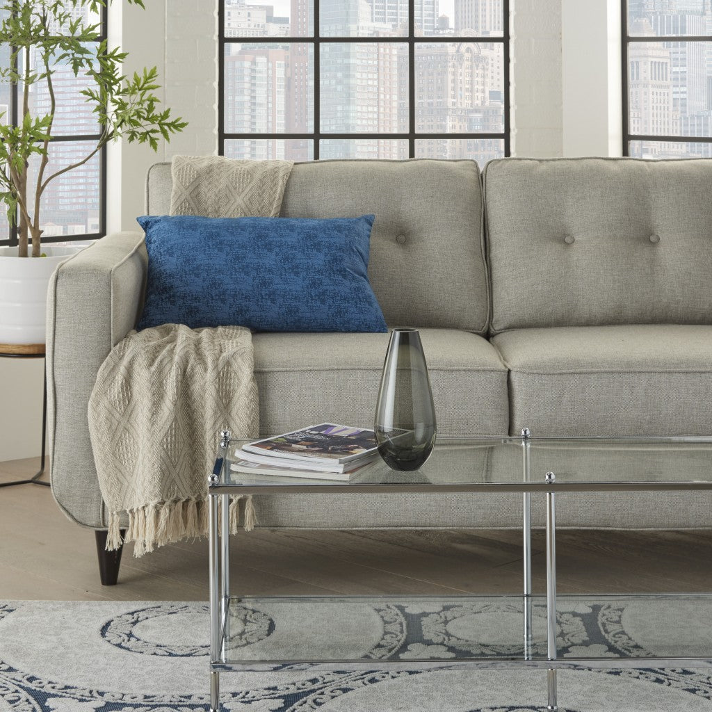 Navy Blue Distressed Gradient Lumbar Pillow