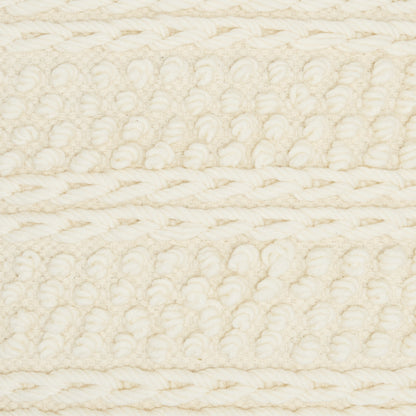 Ivory Textured Dots And Stripes Throw Pillow