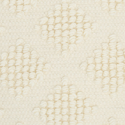 18" Ivory Textured Diamonds Throw Pillow