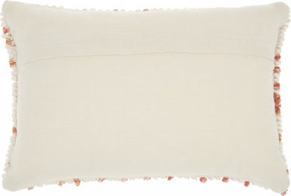 Peach Dotted Lumbar Pillow