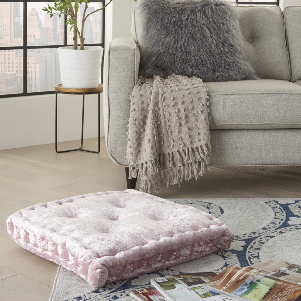 24" X 24" Rose Polyester Solid Color Floor Cushion