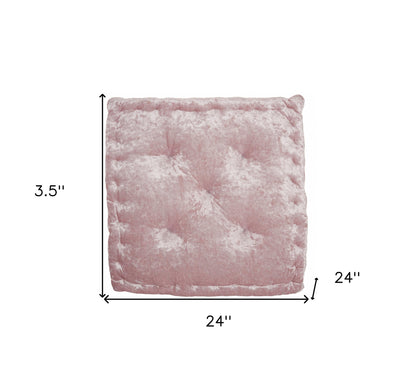 24" X 24" Rose Polyester Solid Color Floor Cushion