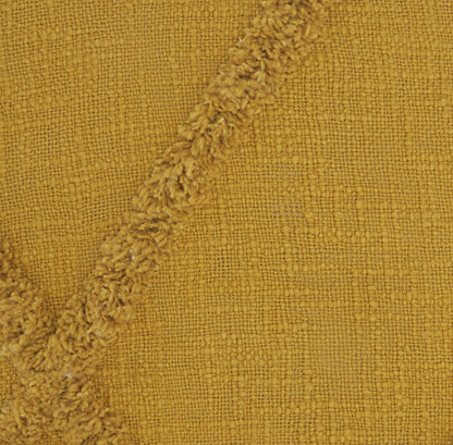 18" Boho Chic Mustard Textured Lines Throw Pillow