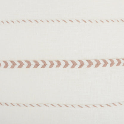 Bohemian White Cotton Accent Pillow With Blush Tassel Details