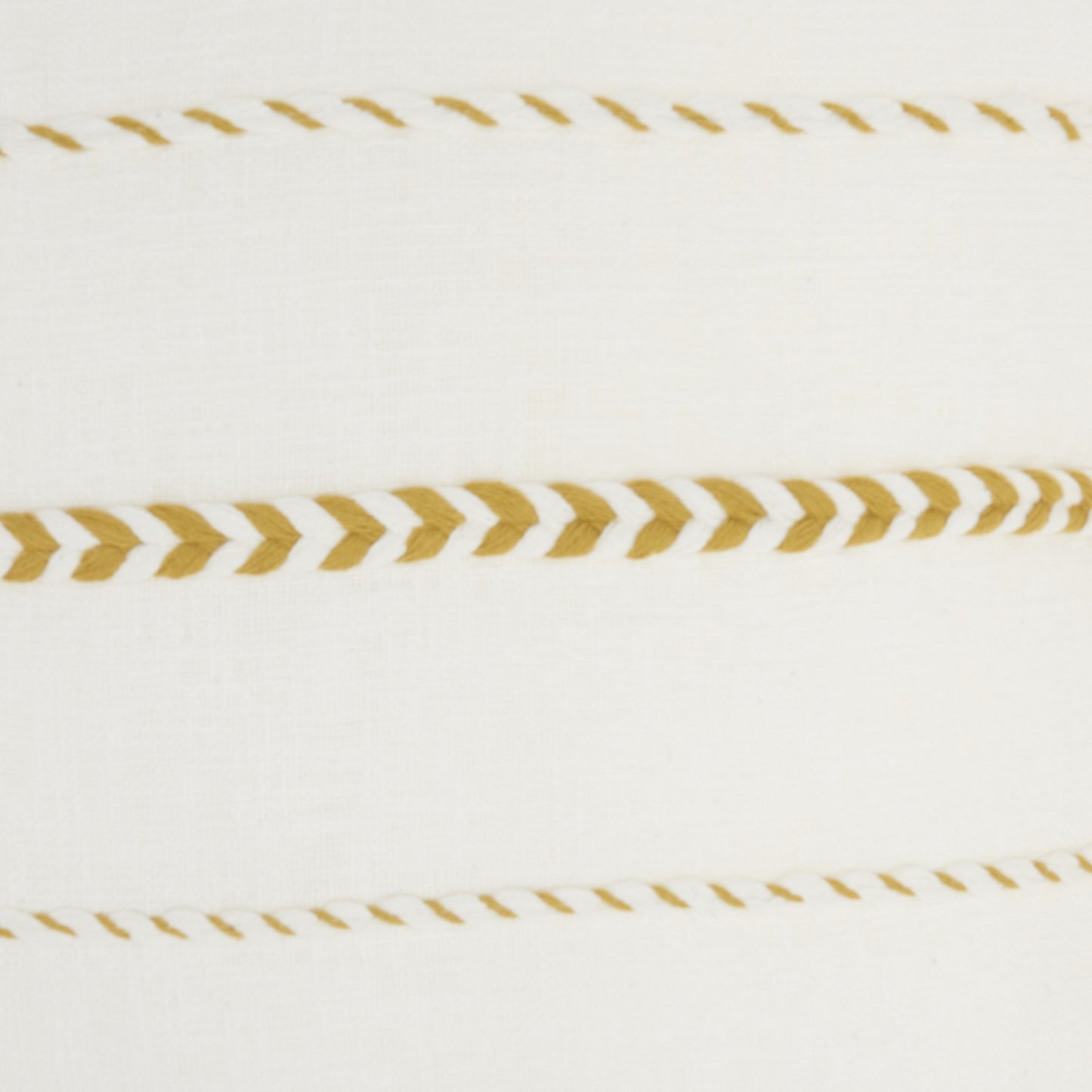 Bohemian White Cotton Accent Pillow With Mustard Tassel Details