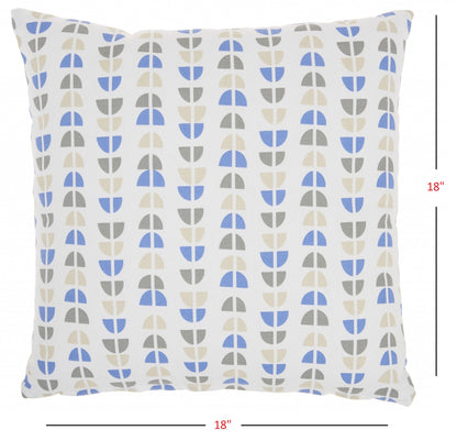 Blue And Taupe Geo Lines Throw Pillow