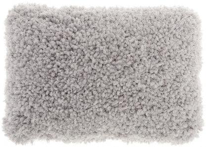 Pale Gray Knubby Plush Lumbar Throw Pillow