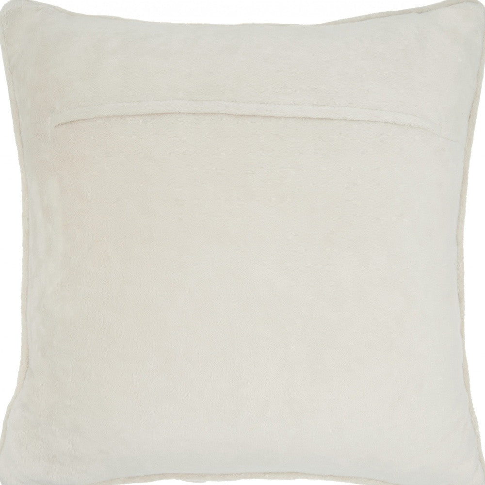 20" Ivory With Bling Quilted Velvet Throw Pillow
