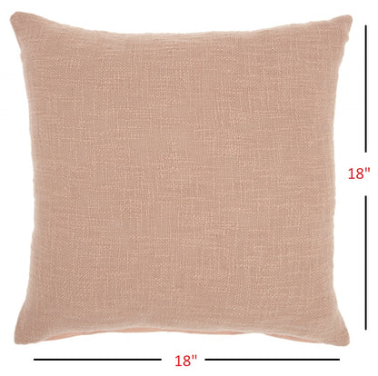 Blush Solid Woven Throw Pillow