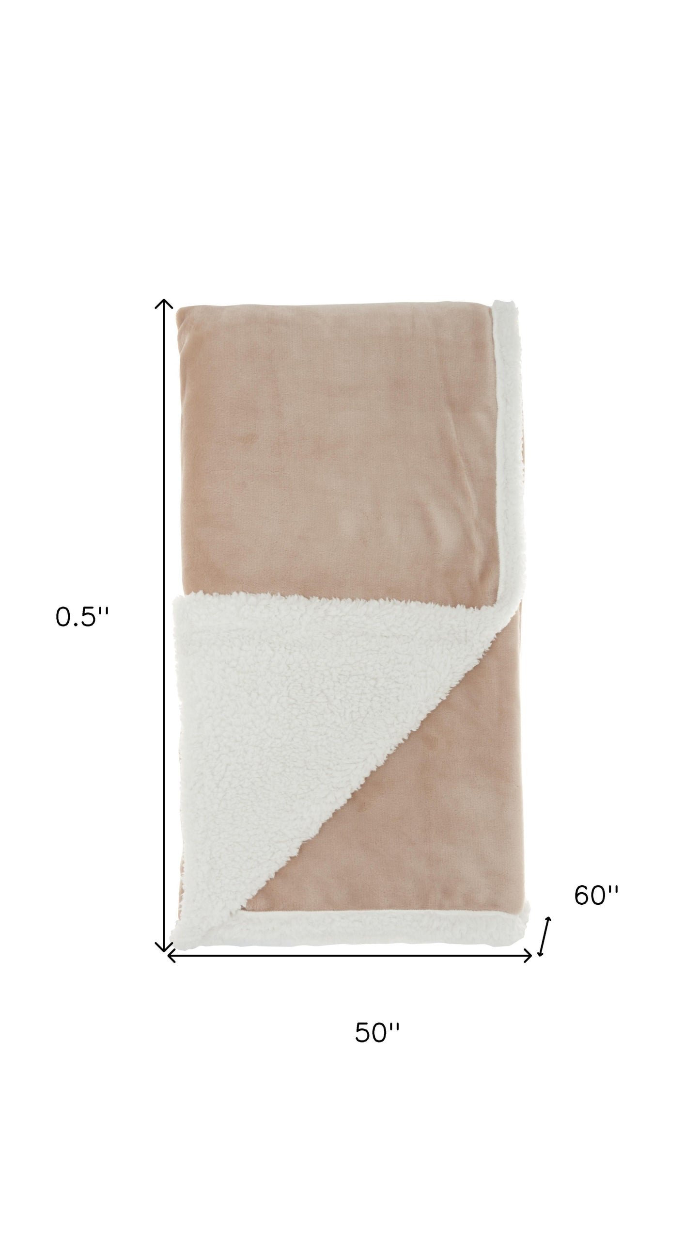 Boho Blush Pink Fleece And Sherpa Accent Throw