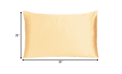 Pale Peach Dreamy Set Of 2 Silky Satin Queen Pillowcases