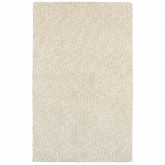 7’ X 10’ Modern Shag Ivory Indoor Area Rug
