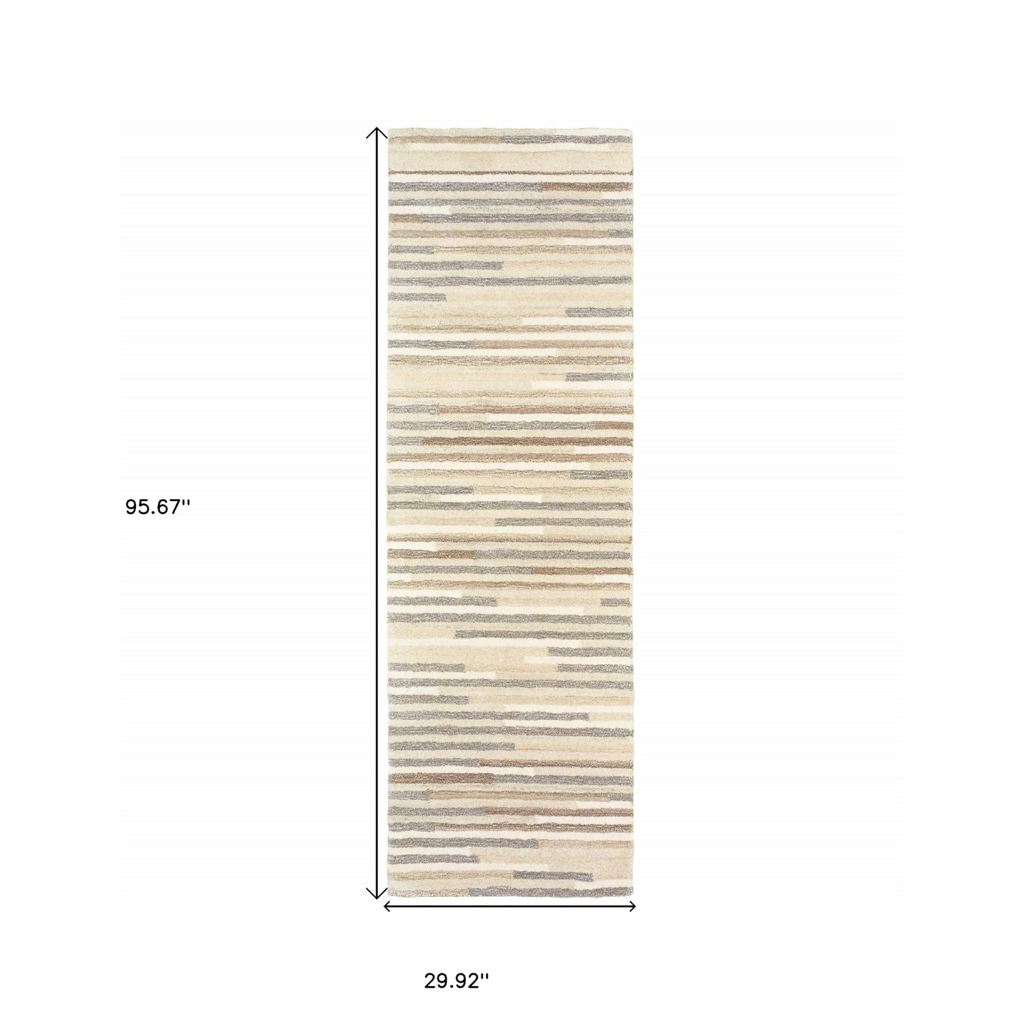 5’ X 8’ Beige And Gray Eclectic Linesarea Rug