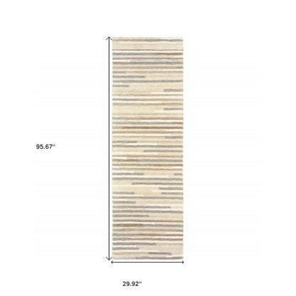 5’ X 8’ Beige And Gray Eclectic Linesarea Rug