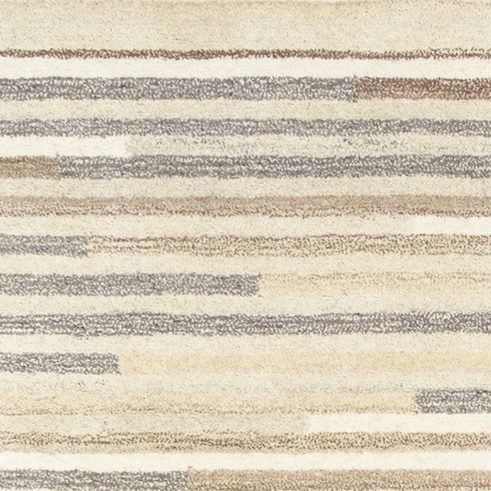 5’ X 8’ Beige And Gray Eclectic Linesarea Rug