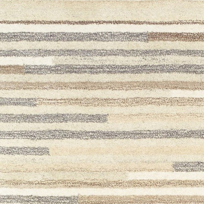5’ X 8’ Beige And Gray Eclectic Linesarea Rug