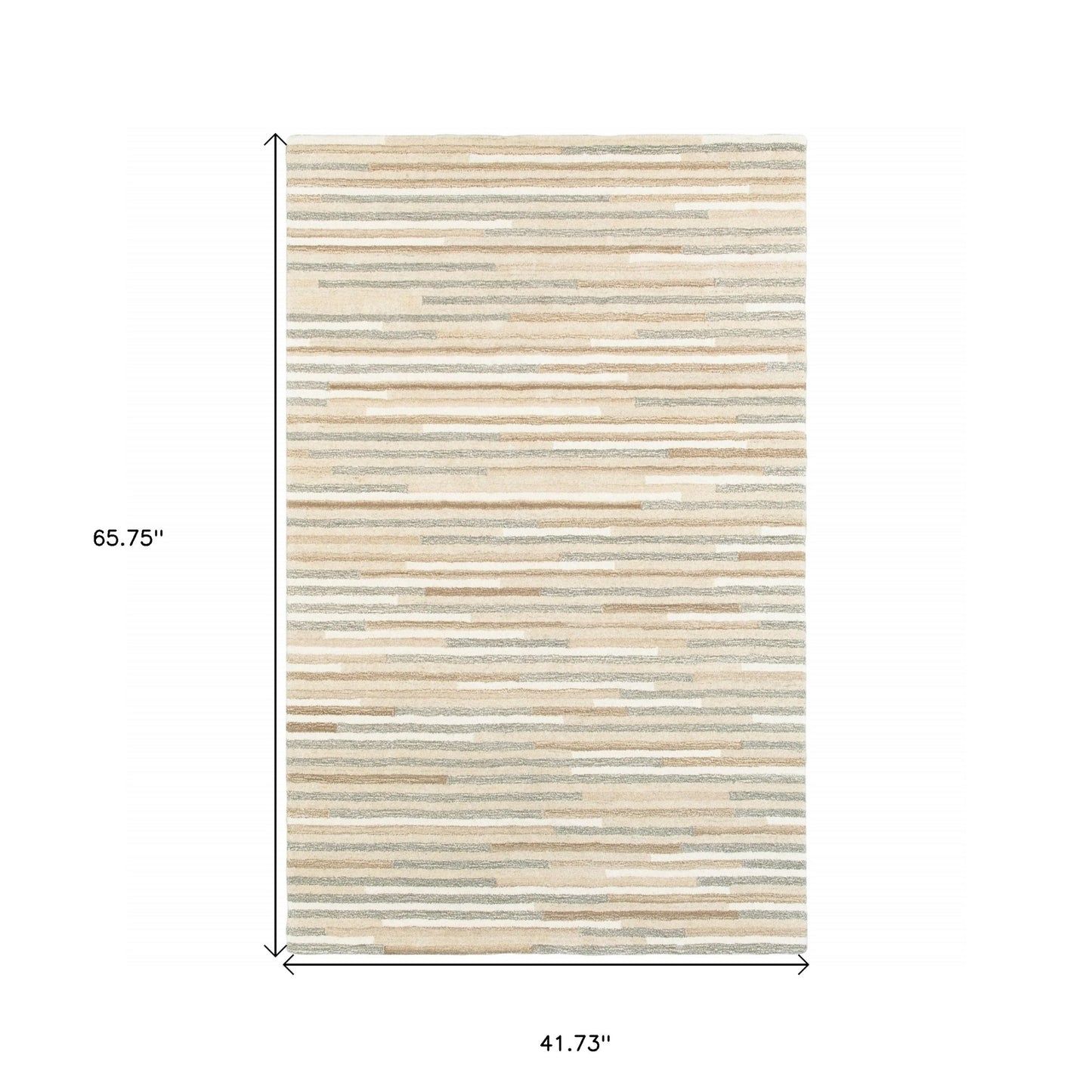 5’ X 8’ Beige And Gray Eclectic Linesarea Rug