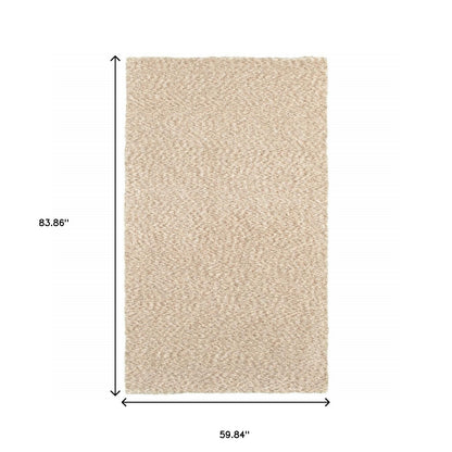 5’ X 7’ Modern Soft Tan Indoor Area Rug