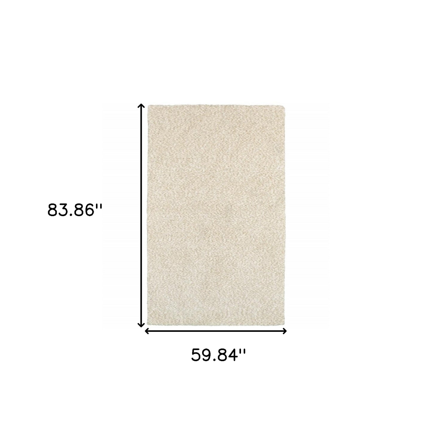 7’ X 10’ Modern Shag Ivory Indoor Area Rug
