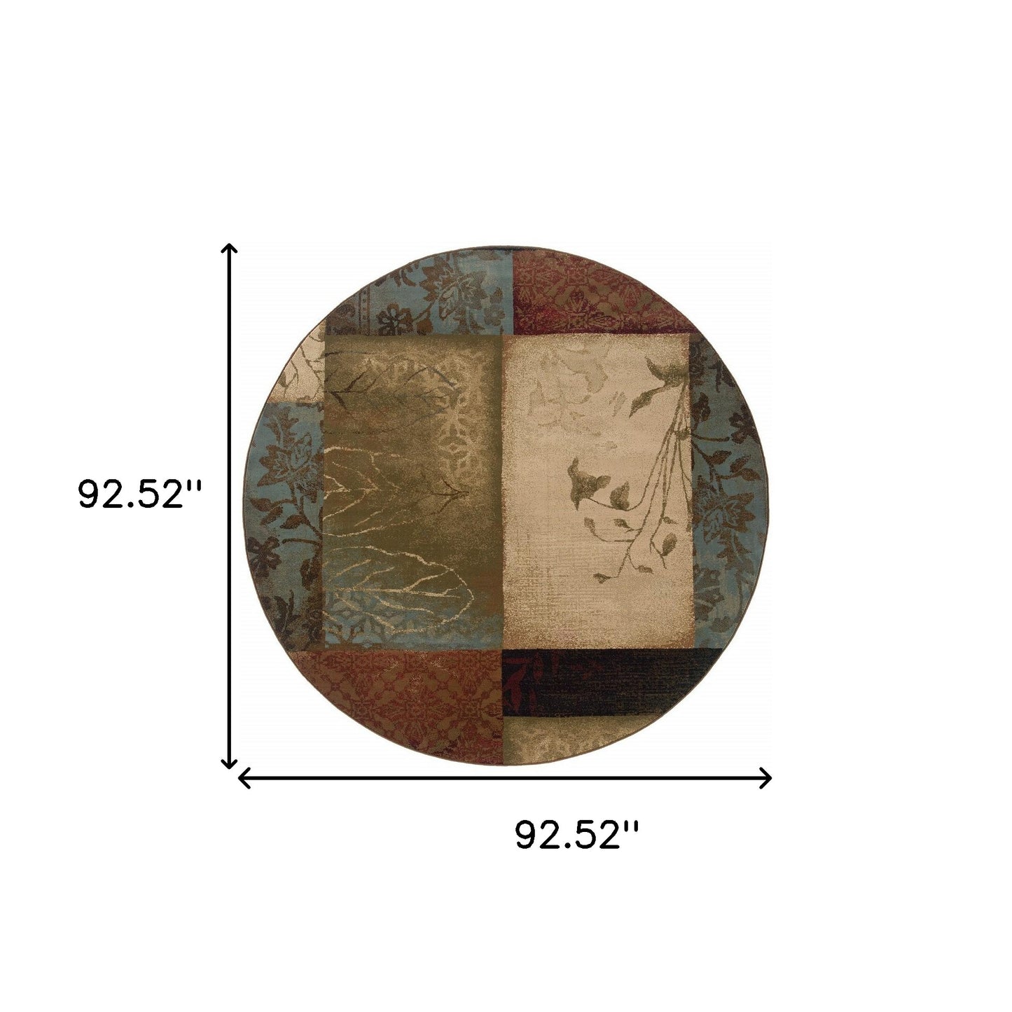 2’ X 8’ Beige And Brown Floral Block Pattern Runner Rug