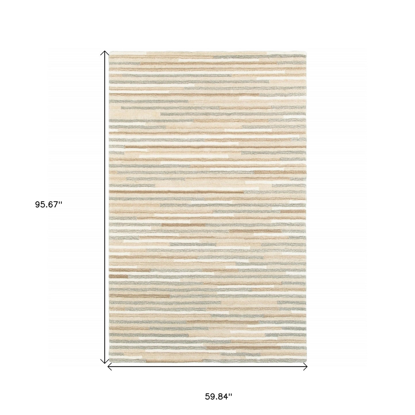 5’ X 8’ Beige And Gray Eclectic Linesarea Rug