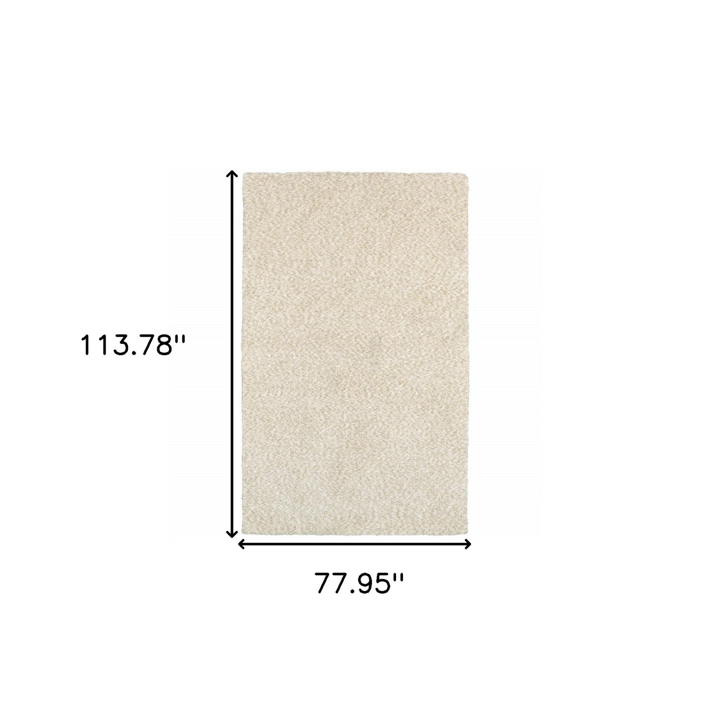 7’ X 10’ Modern Shag Ivory Indoor Area Rug