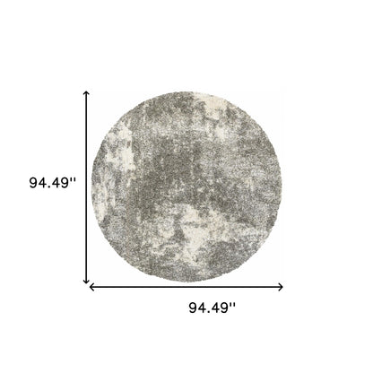 5’ X 8’ Gray And Ivory Distressed Abstract Area Rug