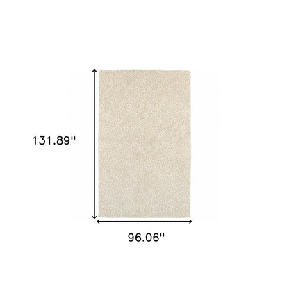 7’ X 10’ Modern Shag Ivory Indoor Area Rug