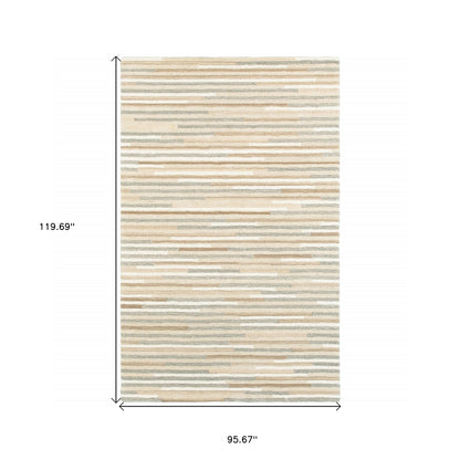5’ X 8’ Beige And Gray Eclectic Linesarea Rug