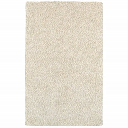 7’ X 10’ Modern Shag Ivory Indoor Area Rug