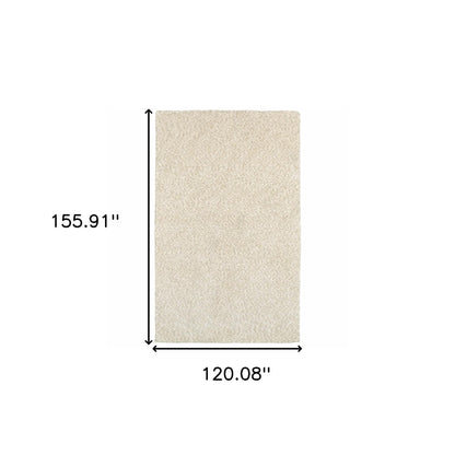 7’ X 10’ Modern Shag Ivory Indoor Area Rug