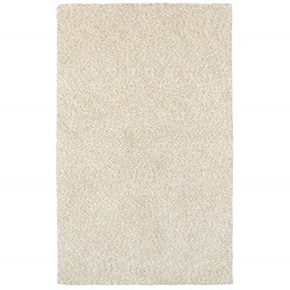 7’ X 10’ Modern Shag Ivory Indoor Area Rug
