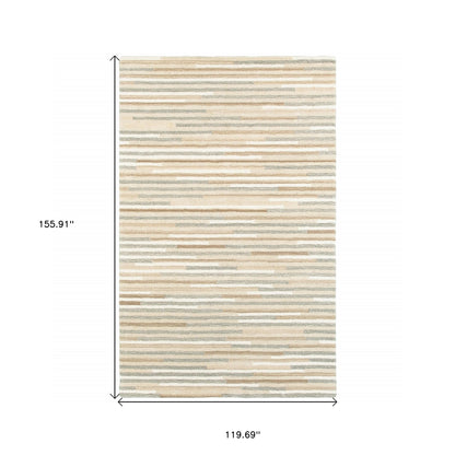 5’ X 8’ Beige And Gray Eclectic Linesarea Rug