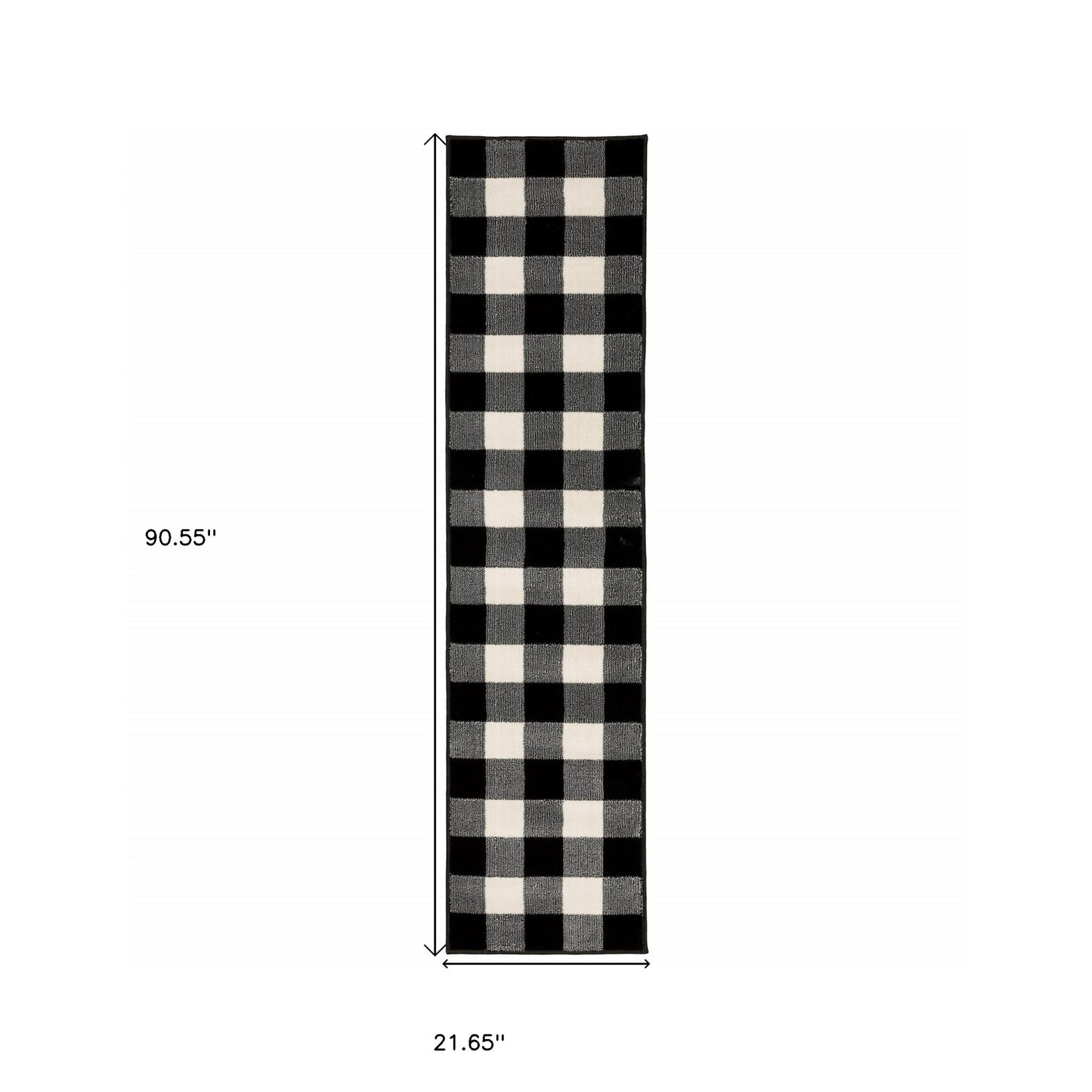 5’ X 7’ Monochromatic Gingham Pattern Indoor Area Rug